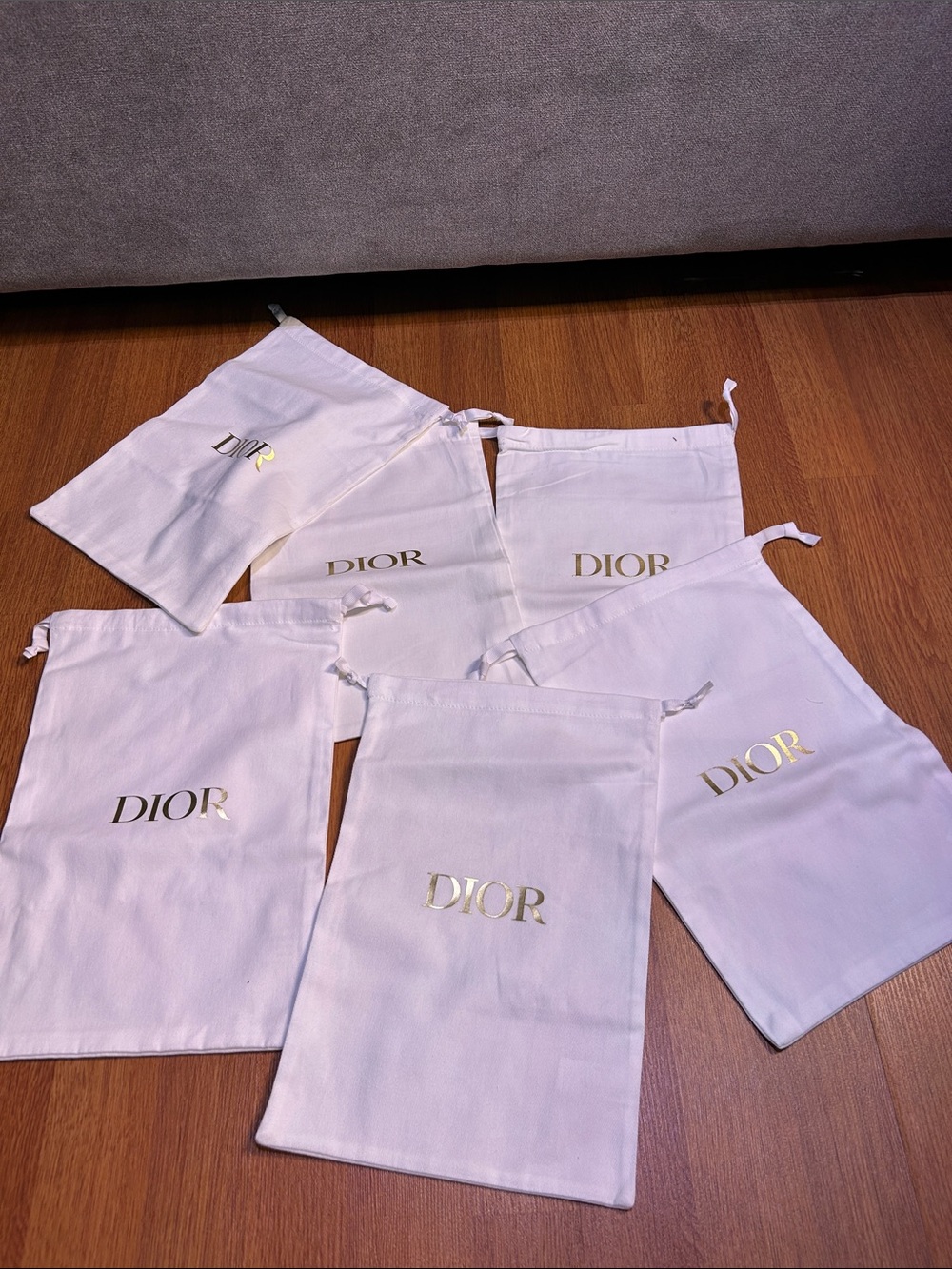 Dior White Drawstring closure dust bag